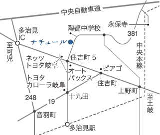 多治見 美容院・美容室 natur（ナチュール）地図